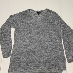 Banana Republic Heather Gray V-Neck Soft Sweater